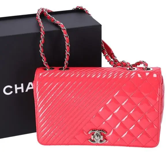 CHANEL Matelasse Coco Boy Shoulder Bag A92797 Pink Patent Leather