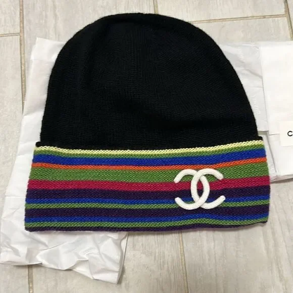 NWT Chanel rainbow beanie OS