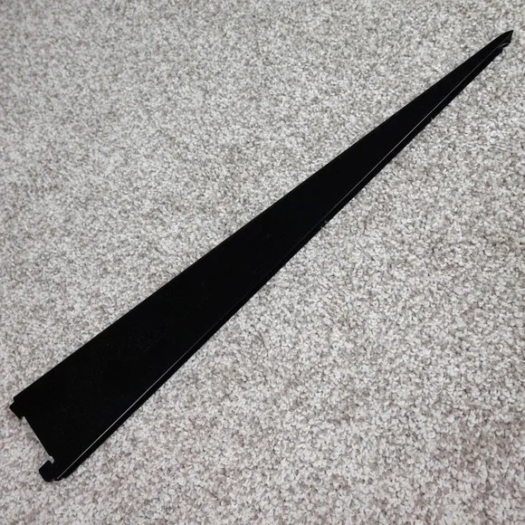 18.5 Inch Black Metal Slotted Wall Shelf Bracket Support Arm Heavy Duty
