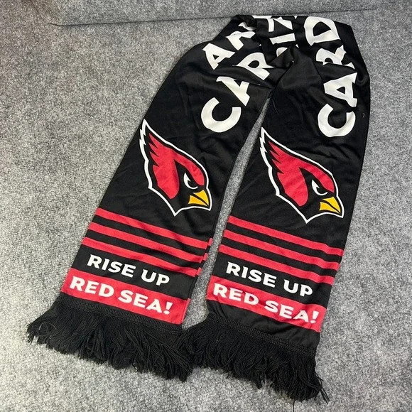 Rise‎ Up Red Sea! Arizona Cardinals Scarf Mens One Size Multicolor Fringe Edge
