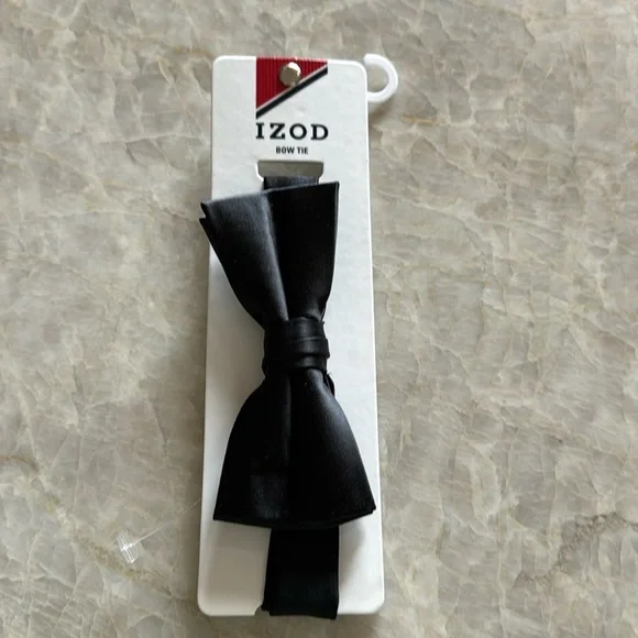 New Boys Bow Tie Izod Black Howe Solid One Size‎