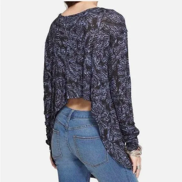 Free People Sahara High Back Long Sleeve Top Ladies Sz XS