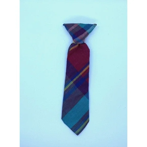 Vintage Classic Boys Clip On Neck Tie 100% Cotton ~‎ USA ~ Preppy