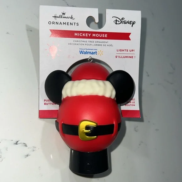 Hallmark Mickey Mouse Light Up Santa Christmas Ornament