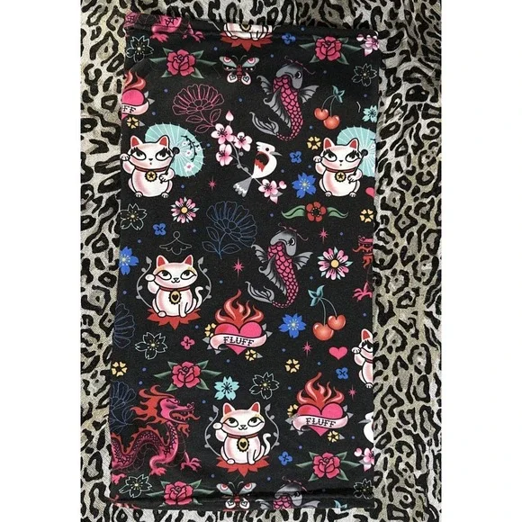 Original Miss Fluff Neck Gator Ski Snowboard Mask ! Tattoo Cats Koi