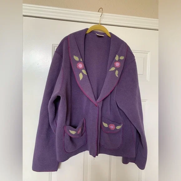 Cottagecore grannycore jacket with Embroidered Flowers🌴