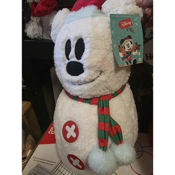 Disney‎ Mickey Mouse Christmas Door Greeter Porch Holiday Sherpa Snowman NEW