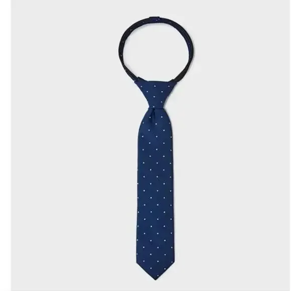 Cat & Jack Boys Blue Polka Dot Zip‎ Necktie S/M Woven NEW w Tags