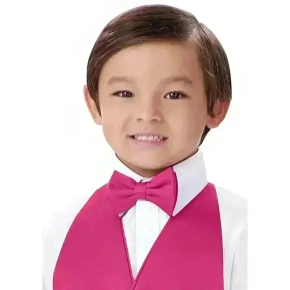 Boys Matte Satin Azazie Fuchsia Pre-tied Bow Tie