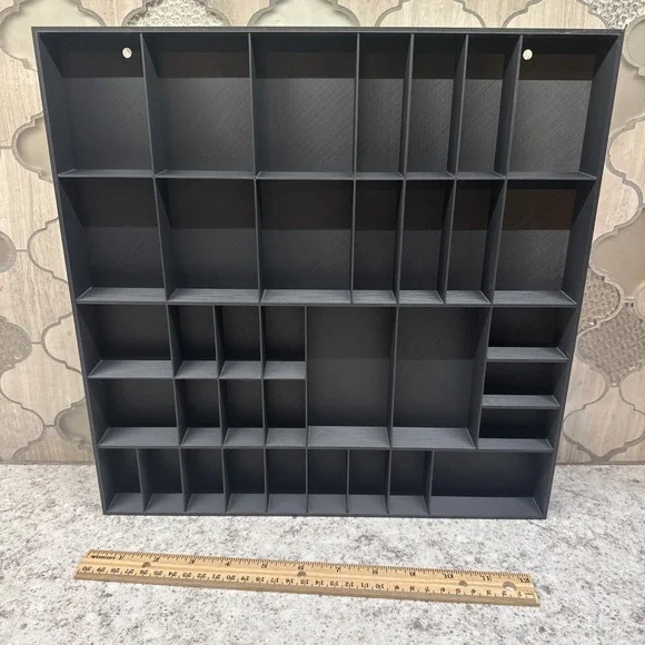 Trinket Shelf Tray Display 1:12 Black Miniatures Dollhouse Minis 13.5