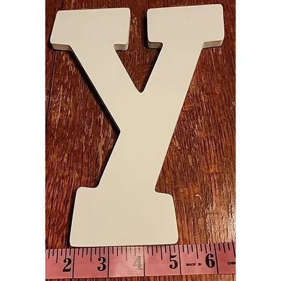 White Wood Letters 6 Inch, Wood Letters for DIY,‎ Party Projects (A)