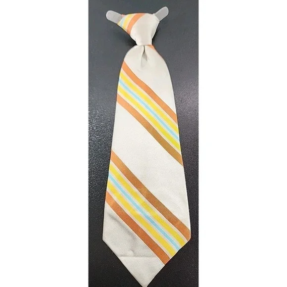 Vintage RHODIA  Boys clip neck tie Geometric ‎ Classic Italy