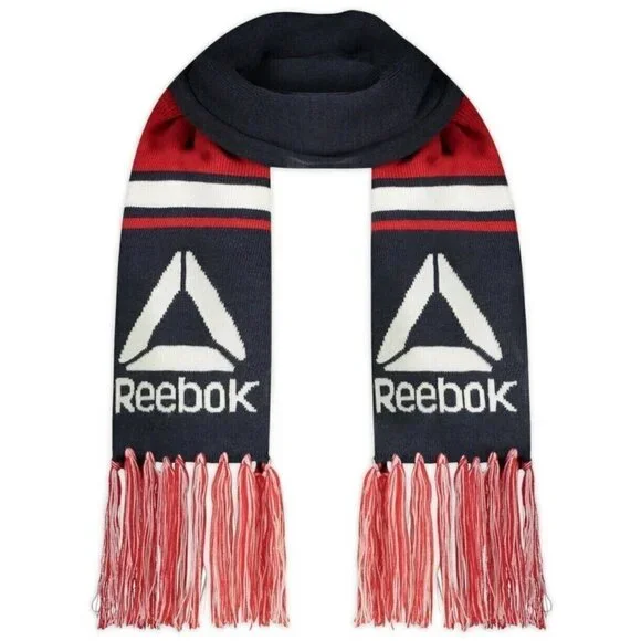 Reebok Rally Scarf, Red White Blue with Logo - NWT