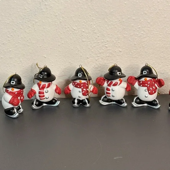 The Homemaker's Idea Co Ice Skating Snowman Ornaments Set of 6