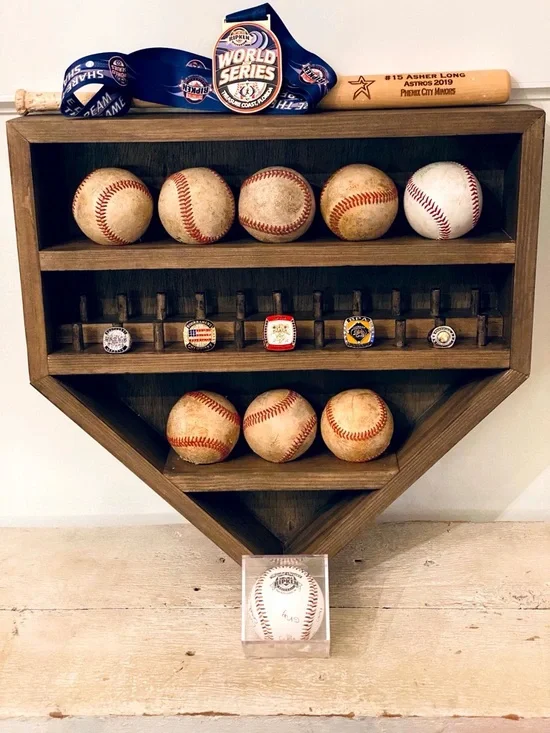 Wooden Home Plate Display Shelf Wall‎ Organizer in Brown - Brand Unspecified