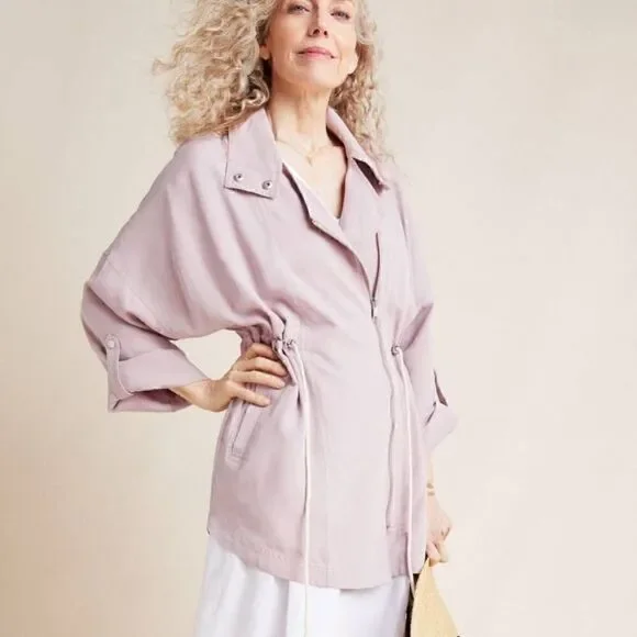 Anthropologie Danuta Cupro Jacket Oversized Lilac Size M/L