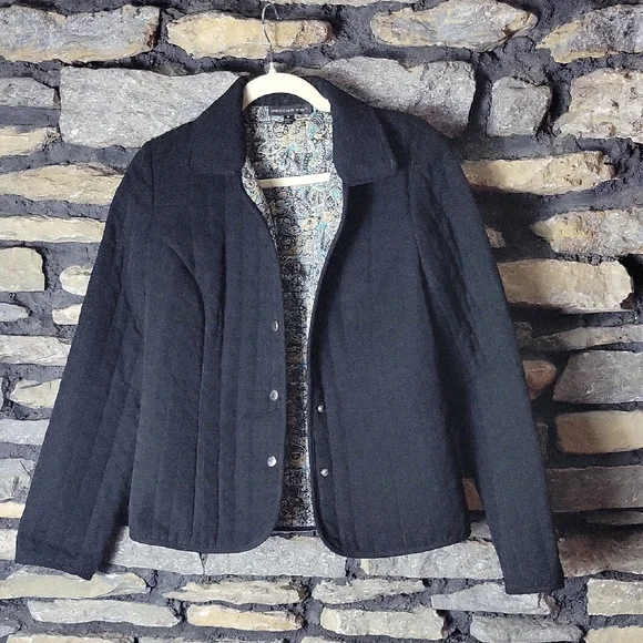 Briggs New York Black Puffer Jacket with Quilted Texture