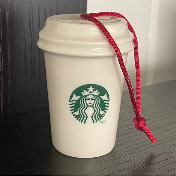 $10 SALE Starbucks 2014 Holiday Hot Drink Cup Ornament Green Mermaid Logo VTG