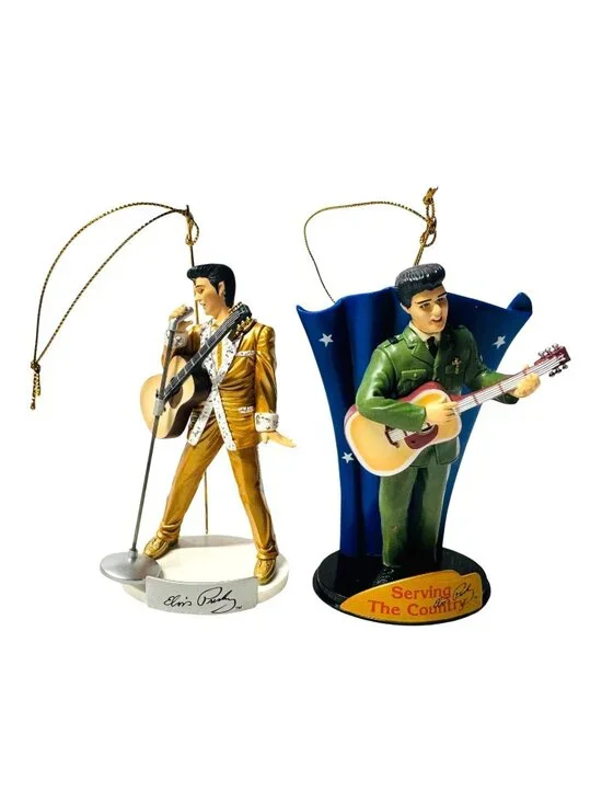 Elvis Presley Christmas Ornament Lot Of 2 Holiday Tree Decorations