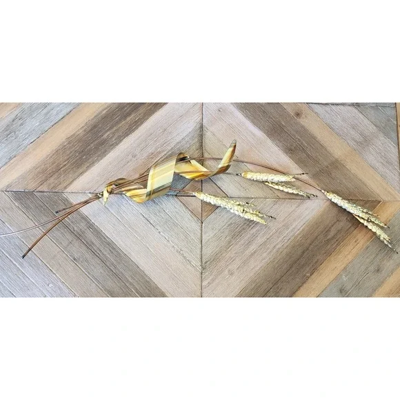 Vintage HOMCO Home Interiors Gold Copper Metal Wheat Shelf Wall Decor 31