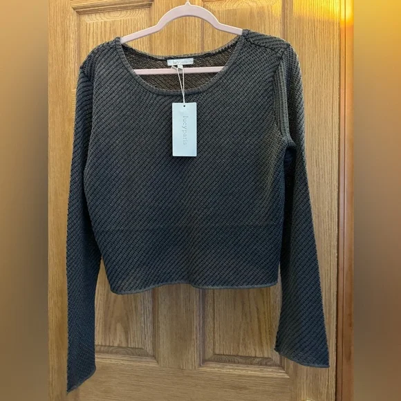 NWT Lucy Paris Charcoal Knit Top