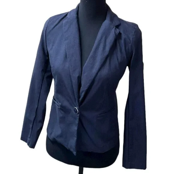 DRESS Barn Stretch Blazer Navy Blue Size Small