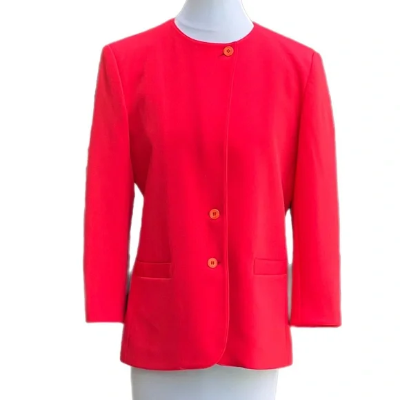 Vintage Red Givenchy Sport Blazer Suit Jacket Size 8