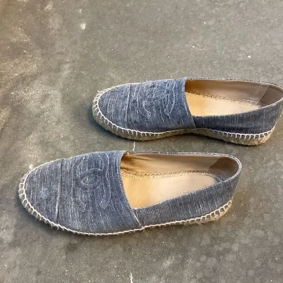 Chanel espadrilles light chambray 38
