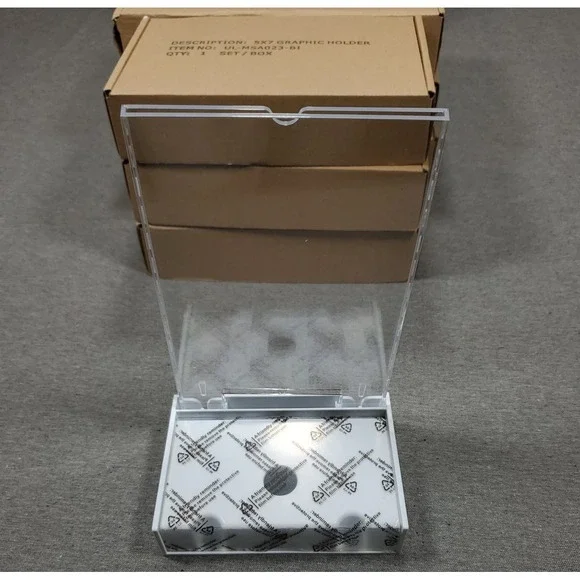 Six Acrylic Retail Sign Holders Table, Shelf Top Vertical Portrait 5