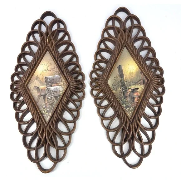 Burwood Products Vintage‎ Wall Plaques Set Rustic Farmhouse Country Cottage