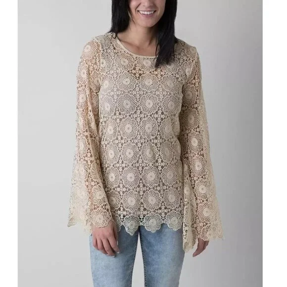 Double Zero Lace Bohemian Gypsy Aesthetic Top P542