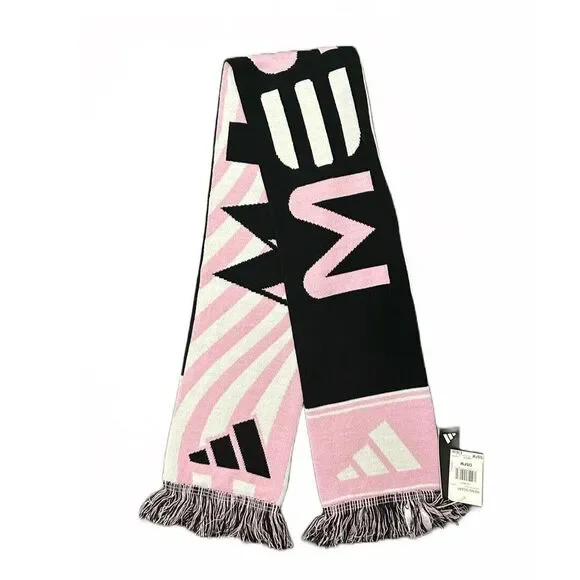 Adidas Lionel Messi 10 Inter Miami Soccer Club Pink Black White Scarf JJ4393 NWT