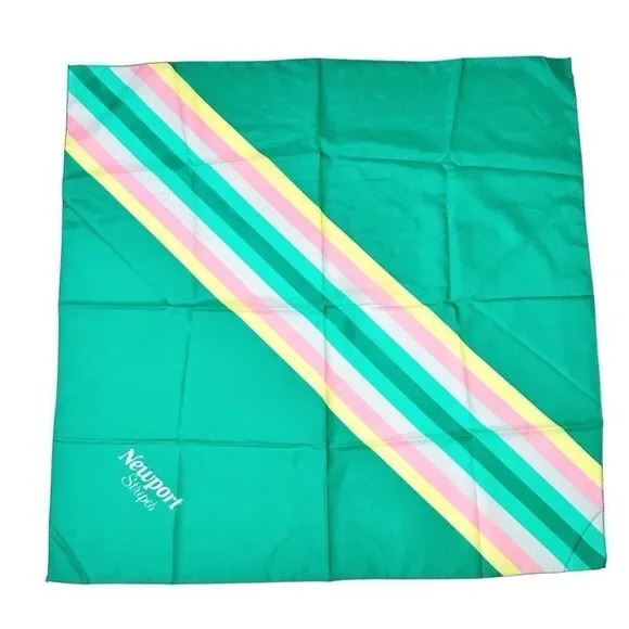 Vintage 80s Newport Stripes Cigarette Scarf Wrap Pastel