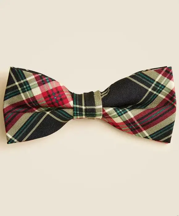 J.Crew Boys Silk Tie Size Small/Medium NWT bow tie Stewart tartan Formal Holiday