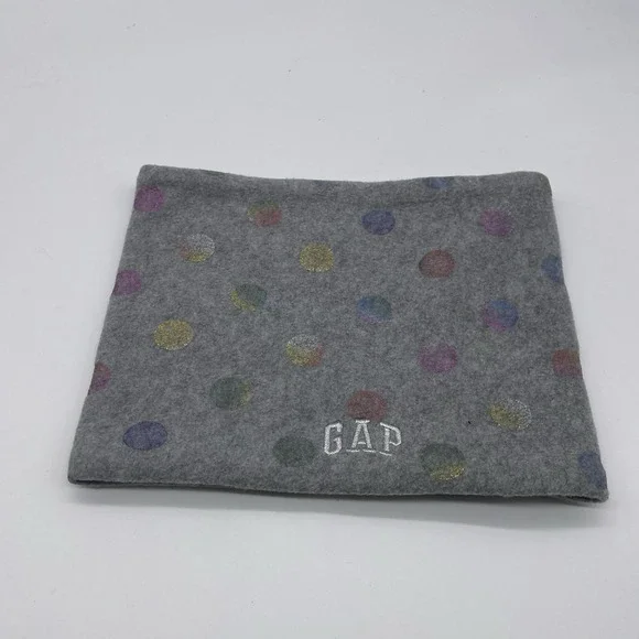 GAP‎ Kids Fleece NECK WARMER Gray Dot Hot  Lined Warm