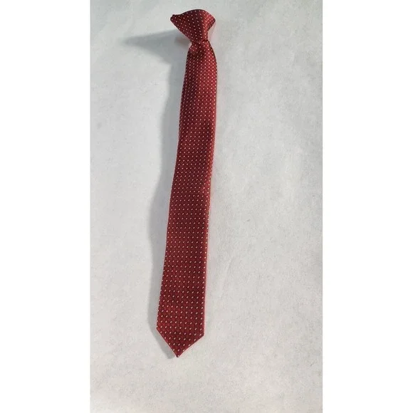 Stafford Red Tie Clip On Polka Dot Kids Formal Occasion
