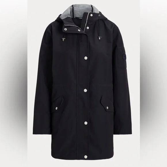 Lauren Ralph Lauren Water Repellent Cotton Blend Anorak in Black Size Large New