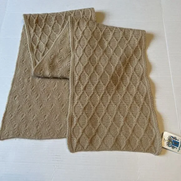 Portolano 70%Wool 30% Cashmere Beige Scarf 12 X 60 NWT💖Great gift💖💖
