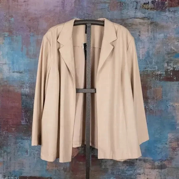Maggie Barnes Women's Blazer SZ 5X 34-36 Beige Career Capsule Minimalist Classic