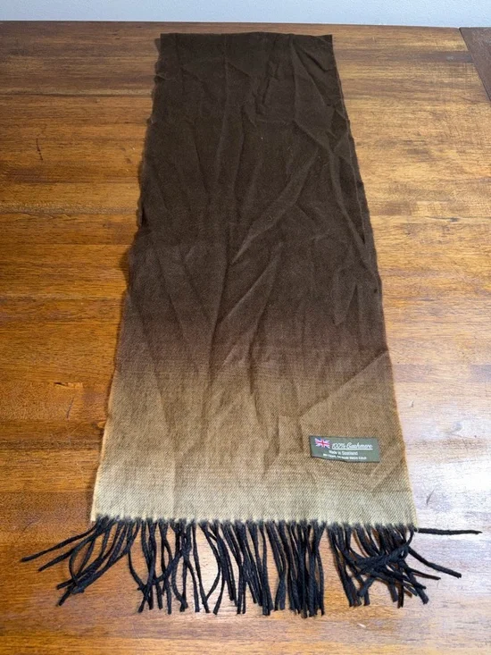 Brown Ombre 100% Cashmere Scarf