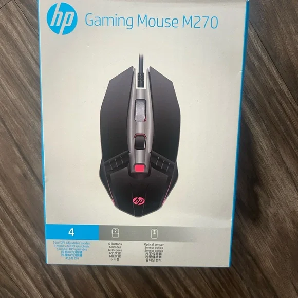 hp gaming mouse m270 Adjustable Up to 2400 DPI, 6 Buttons with Breathing Light