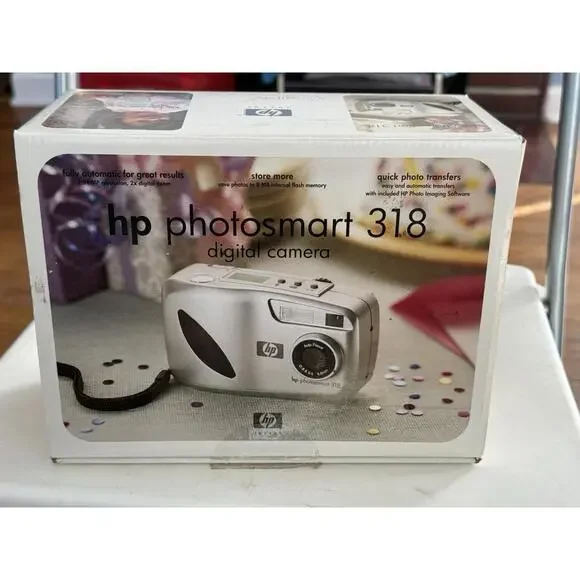 Hp Photosmart 318 Digital Camera Compact Point & Shoot Vintage In The Box