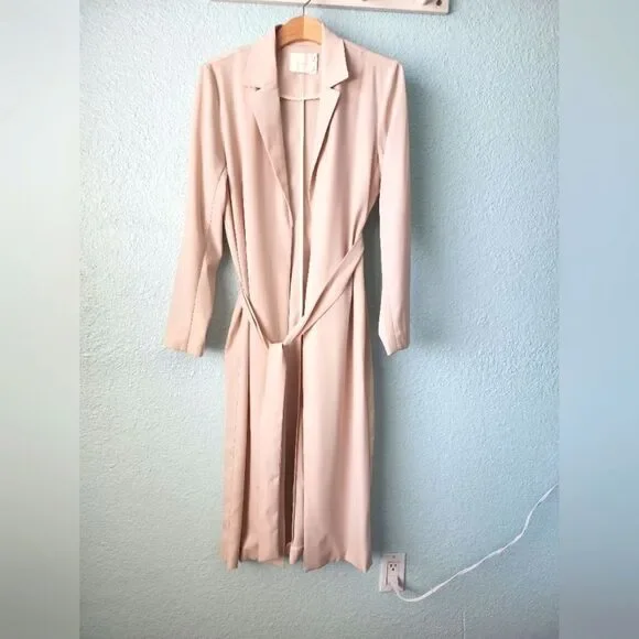 All Row cardigan Duster open front side pockets belted minimalist contemporary