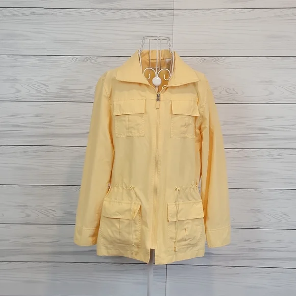 Liz Golf Windbreaker Light Yellow Women's Utility Jacket - Size M