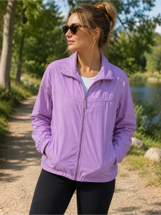 Rag & Bone Lilac Performance Jacket Mesh Lined Full Zip Windbreaker L
