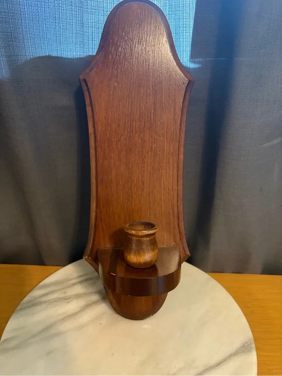 Wooden Wall Sconce Candle Holder - Warm Brown