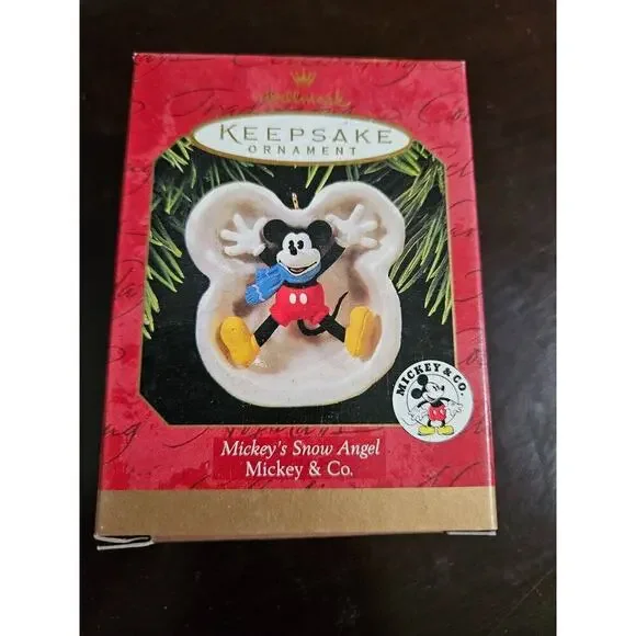 Hallmark Keepsake Disney Ornament Mickey & Co. NIB 1997 “Mickey’s Snow Angel”
