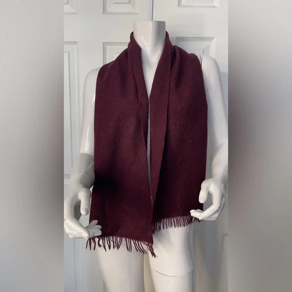 ‼️Cashmere Chic Burgundy Fringe Scarf
