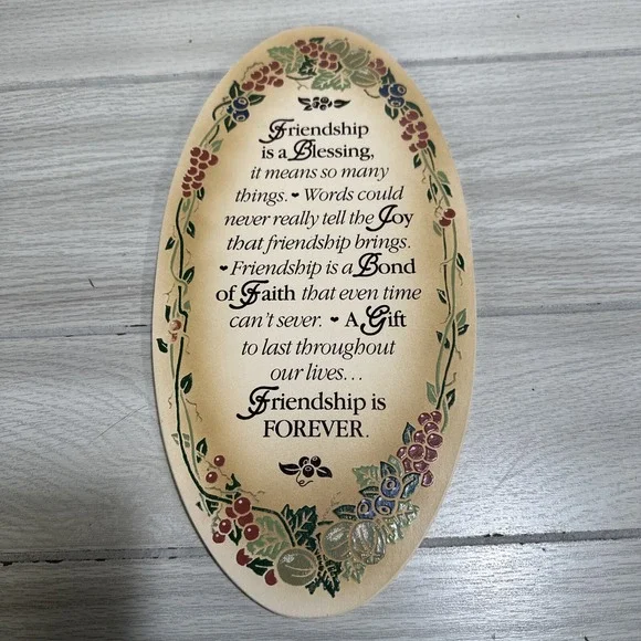 FAMILY CHRISTIAN STORES Wooden Friendship Wall Hanging Plaque 12x6