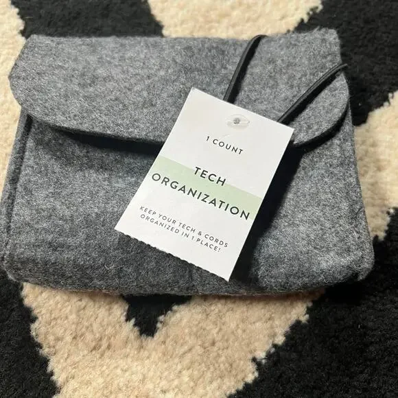 Target gray felt tech organizer storage pouch.
